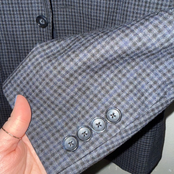 J Crew Thompson Wool Blazer 34R Navy Gingham - Picture 6 of 6